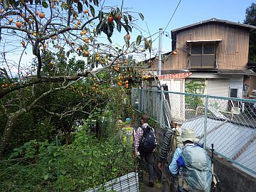 民家の脇をすり抜けて行く 民家の脇をすり抜けて行く