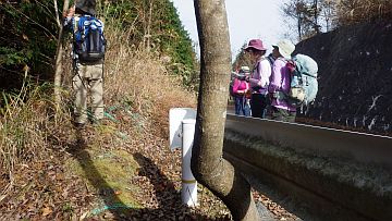 施設管理道に合流する 施設管理道に合流する